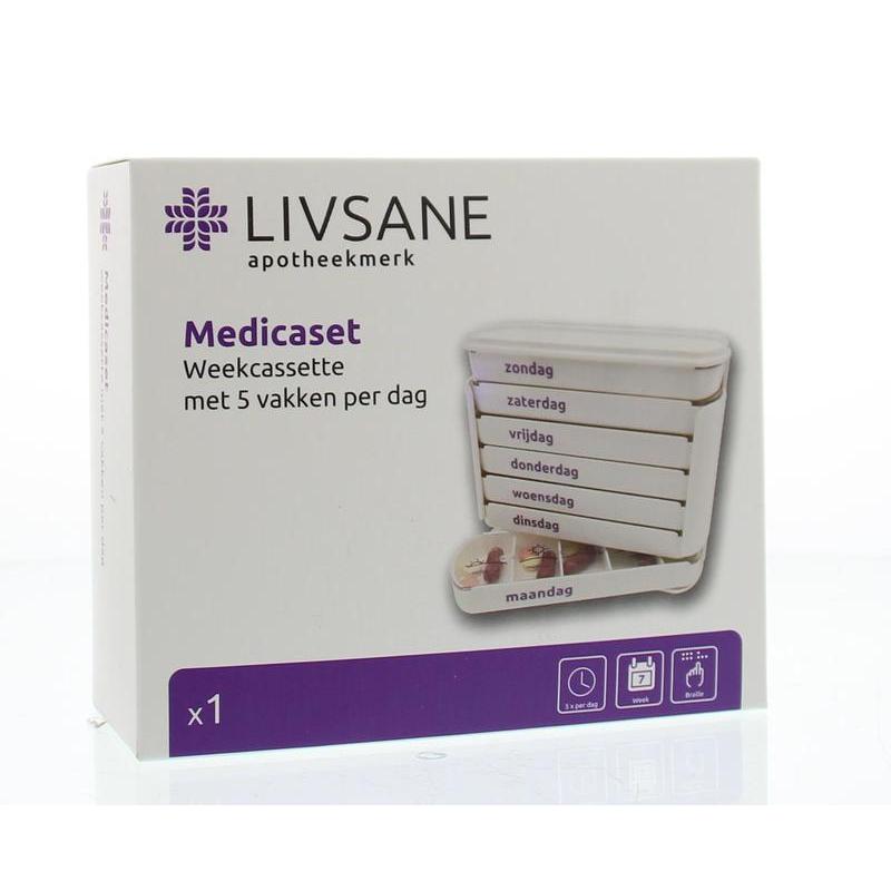 Medicaset medicijnbox wit 5V brailleWaren8717272015589