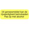 Strooketiket rijvaardigheid alcohol 30 x 7mmWaren8717272006365