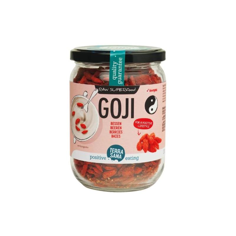 Raw goji bessen in glas bioVoeding8713576236231