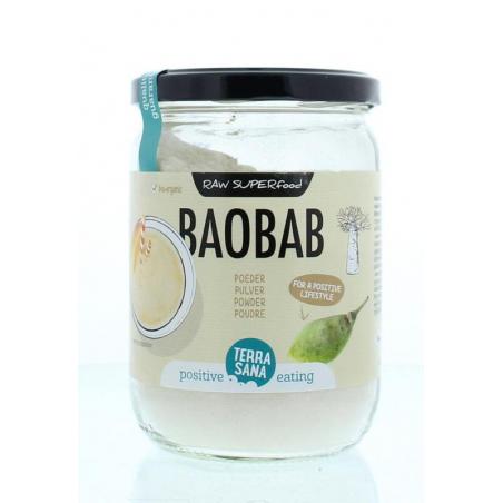 Raw baobab poeder in glas bioVoeding8713576239096