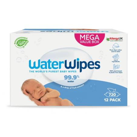 Waterwipes Babydoekjes 12-pak 720 stuksBaby/peuter luiers en doekjes5099514400012
