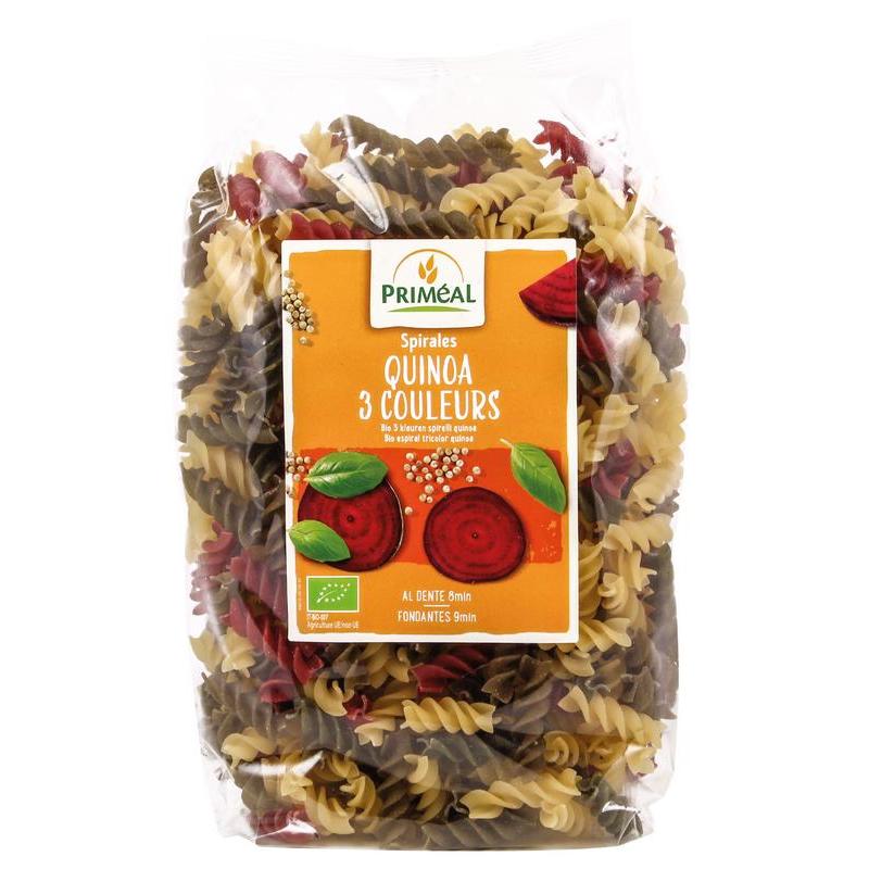 Organic fusilli 3 kleur tarwe quinoa bioVoeding3380390175524