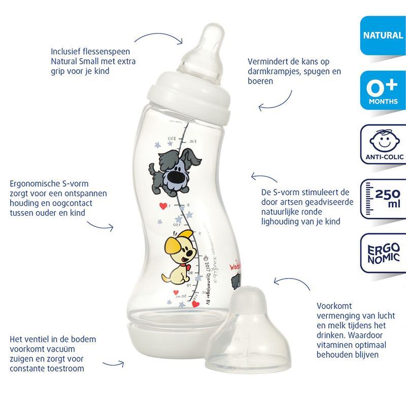 S-fles 250ml Woezel & PipBaby/peuter zuigflessen en spenen8711736053438