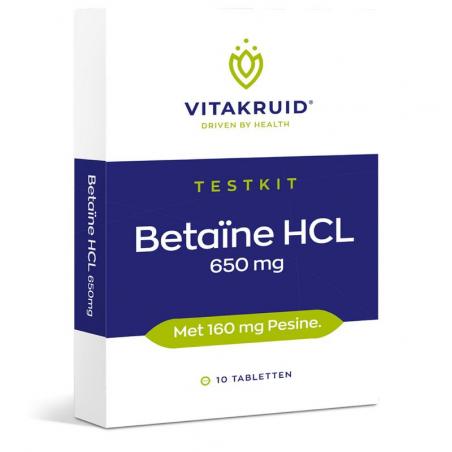 Betaine HCL 650 mg & pepsine 160 mg testkitOverig gezondheidsproducten8717438691183