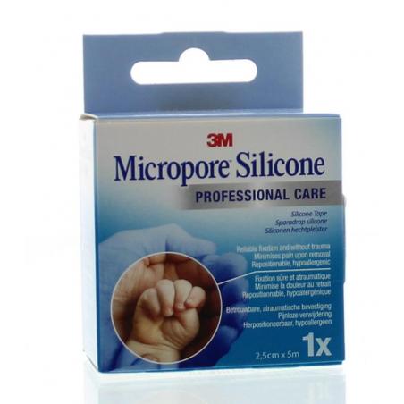 Micropore silicone hechtpleister 2.5cm x 5mVerbandmiddelen4046719535552