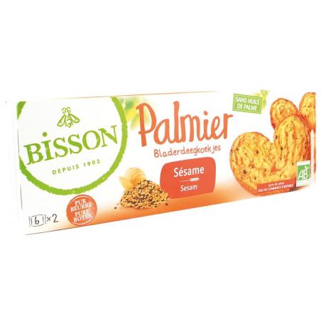 Palmier bladerdeegkoekjes sesam bioKoek3380380082788