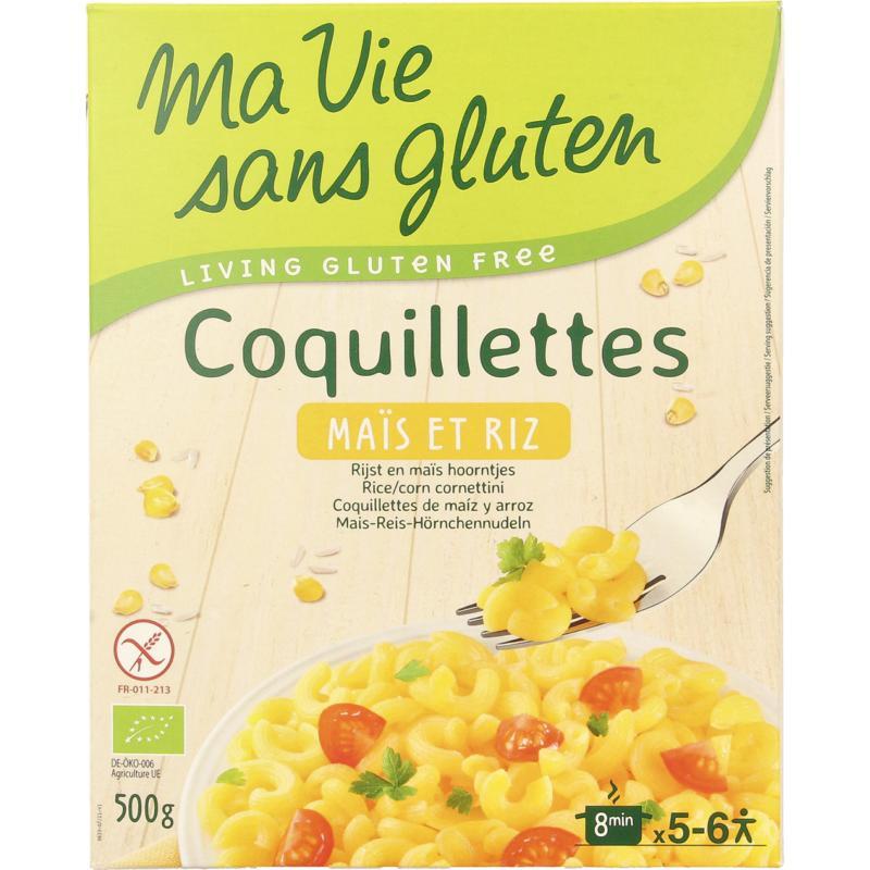 Macaroni van mais en rijst glutenvrij bioVoeding3380380096334