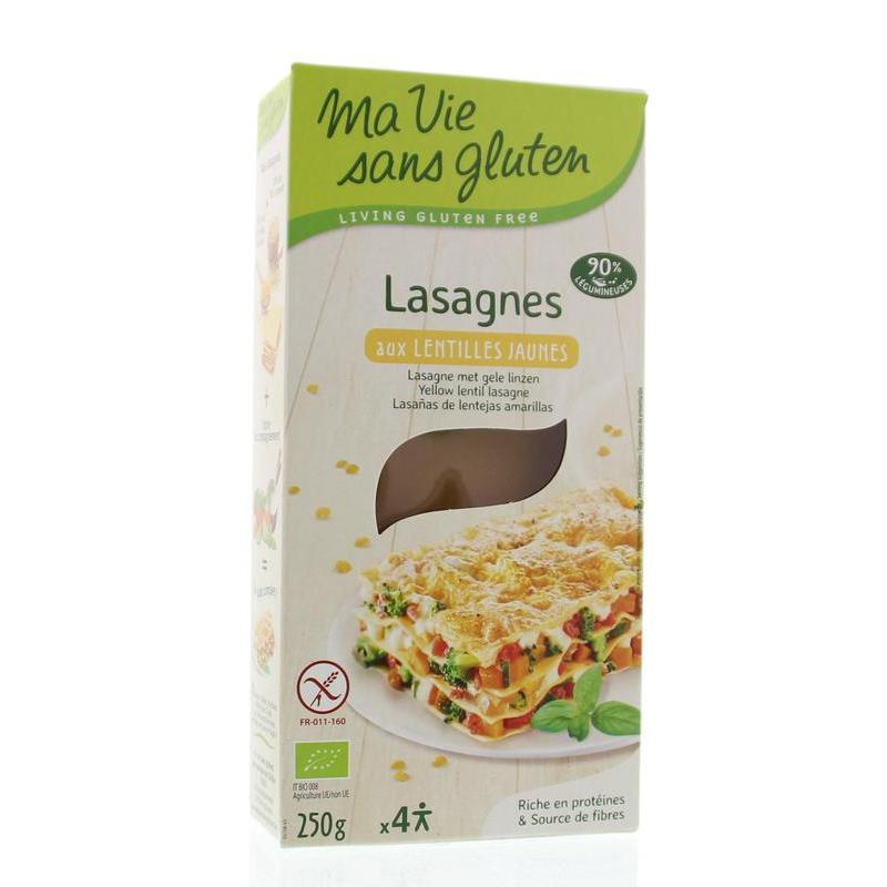 Lasagnebladen van gele linzen glutenvrij bioVoeding3380380084492