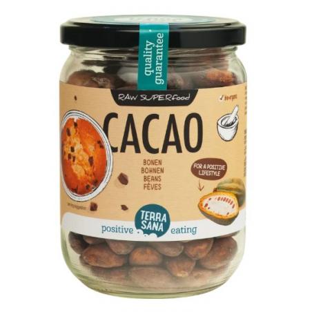 Raw cacao bonen in glas bioVoeding8713576236248