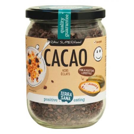 Raw cacao nibs in glas bioVoeding8713576236255