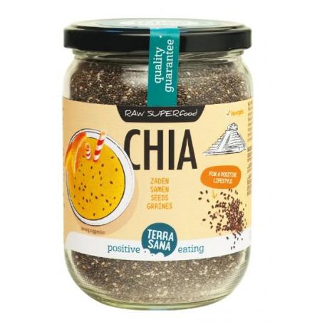 Raw chia zaad in glas bioVoeding8713576236262