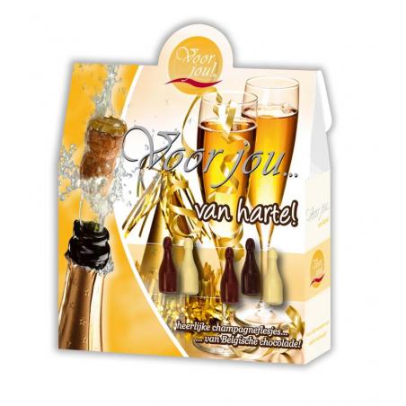 Cadeau doos champagneflesjes van harteSnoepgoed8717624831546