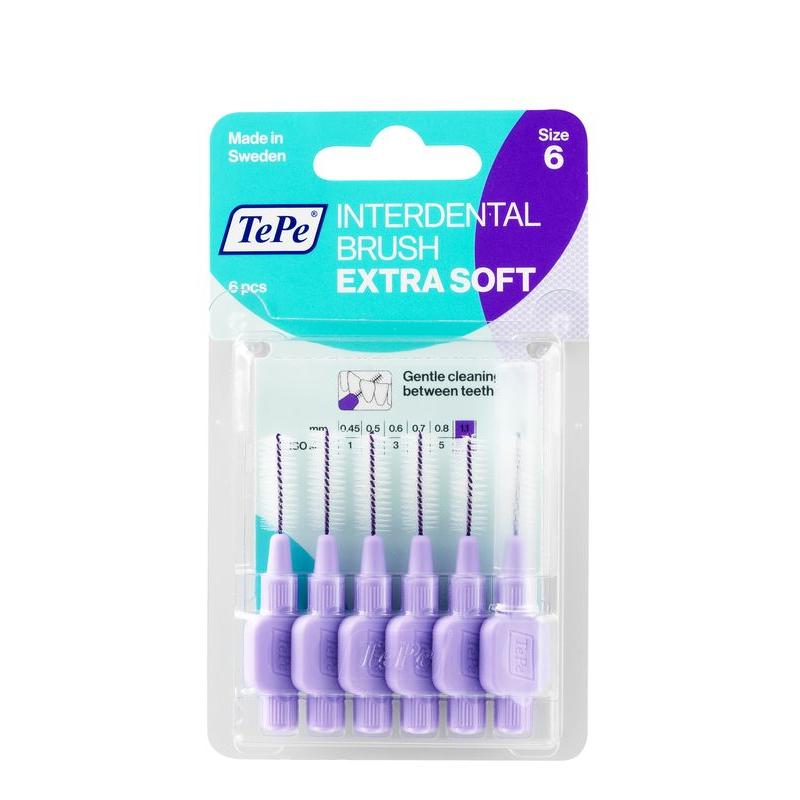 Interdentale rager extra soft licht lila maat 6Mondhygiëne7317400013268