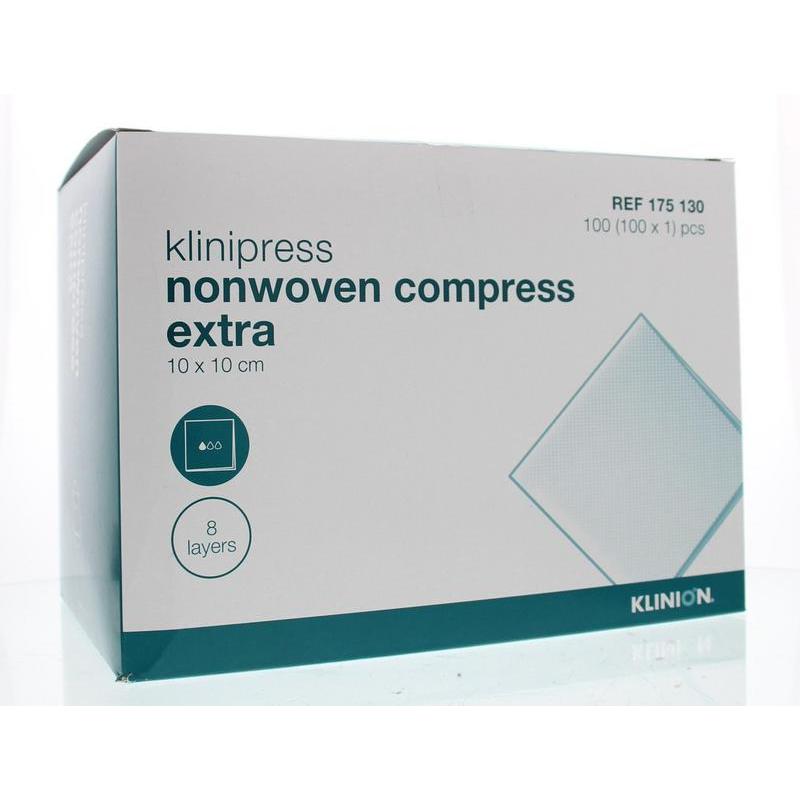 Non-woven compres 10 x 10cm extraVerbandmiddelen8715343018224