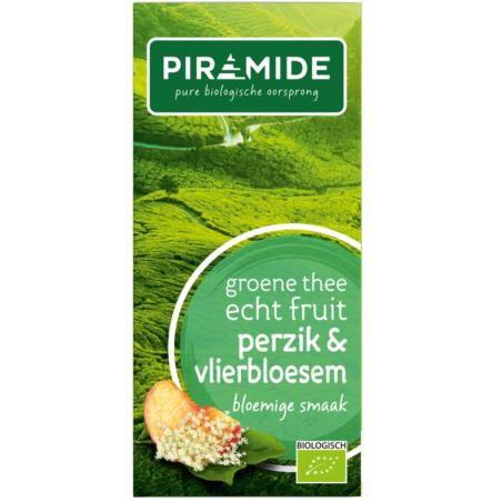 Groene thee perzik vlierbloesem bioKoffie/thee8711812421557