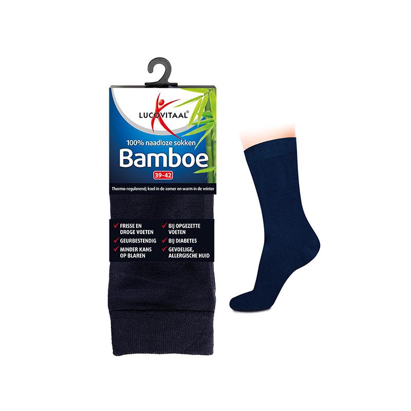 Bamboe sok lang blauw maat 35-38Overig gezondheidsproducten8713713062709