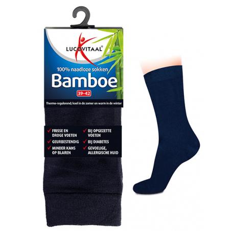 Bamboe sok lang blauw maat 35-38Overig gezondheidsproducten8713713062709