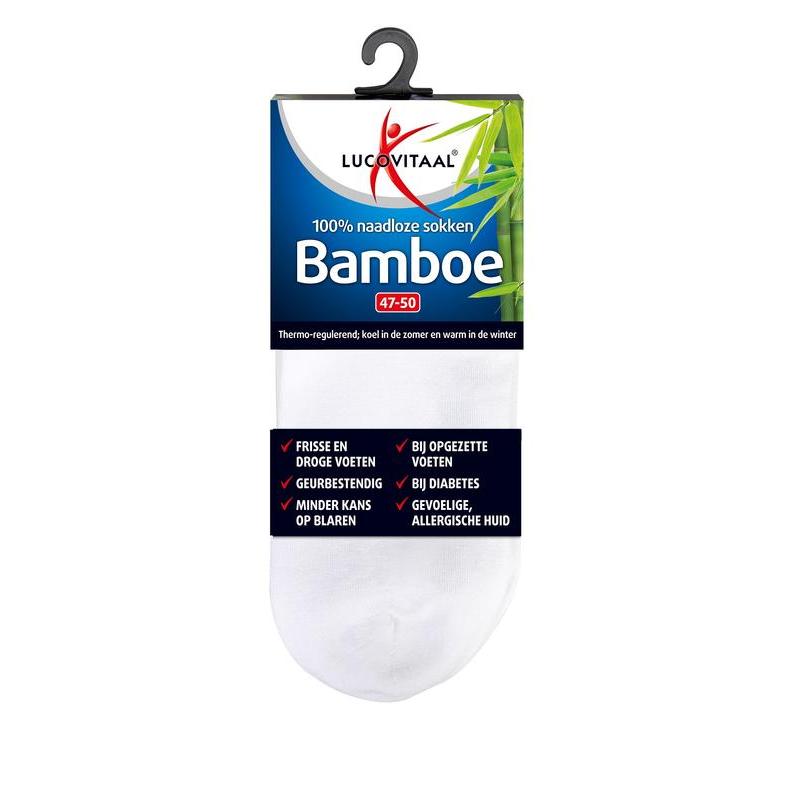 Bamboe enkelsok wit maat 47-50Overig gezondheidsproducten8713713062815