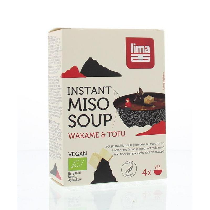 Instant miso soep wakame tofu 4 x 10 gram bioVoeding5411788048668