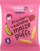 Maize puffs aardbei/banaan 6+ maanden bioVoeding5060107338463