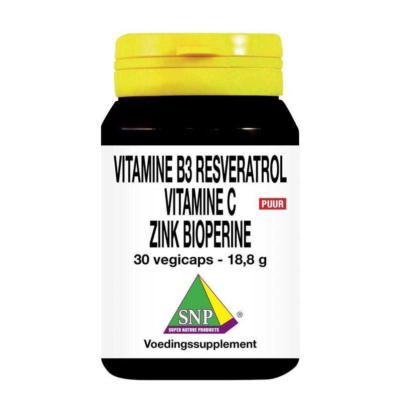 Vitamine B3 resveratrol gebufferde vitamine C zinkOverig gezondheidsproducten8718591427299