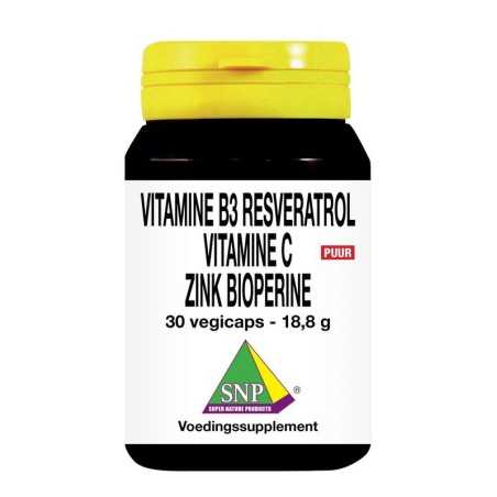 Vitamine B3 resveratrol gebufferde vitamine C zinkOverig gezondheidsproducten8718591427299