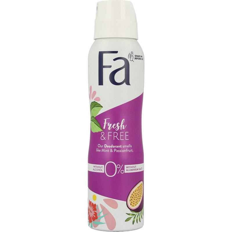 Deospray Fresh & Free Mint & PassionfruitBad/douche5410091759858