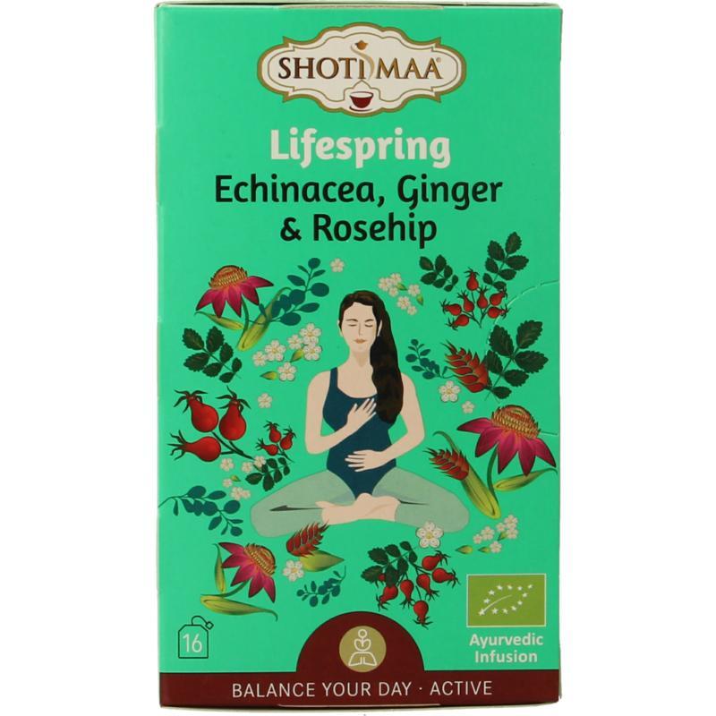 Lifespring echinacea, ginger & rosehip bioKoffie/thee8717853494475