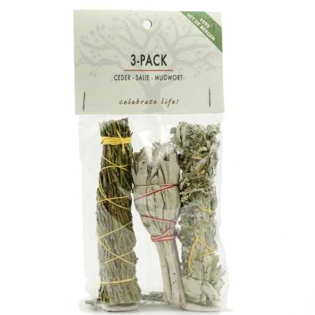 Smugde 3 pack witte salie ceder & mugwortEtherische oliën/aromatherapie8718503731056