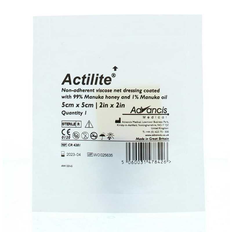 Actilite manuka non adh. netverband viscose 5 x 5Dieren5060031478426