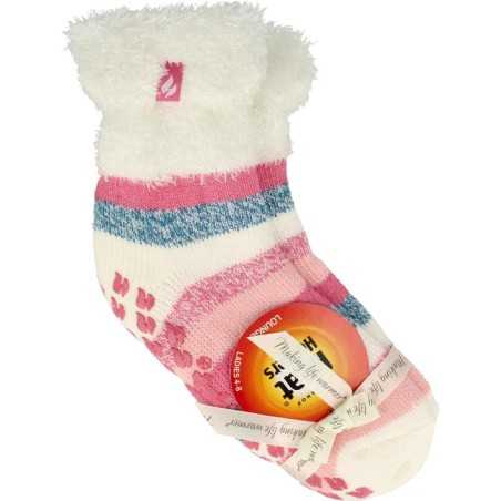 Ladies lounge socks 4-8 37-42 cream stripeKleding/ondergoed5019041144159