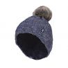 Ladies turnover cable hat with pom pom navyKleding/ondergoed5019041142285