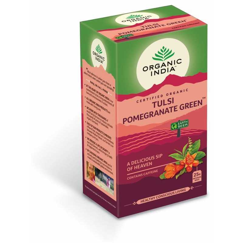 Tulsi pomegranate green thee bioKoffie/thee801541500031