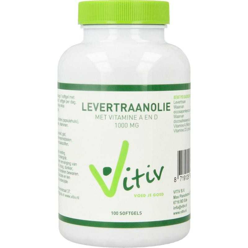 Levertraanolie 1000mg vitamine A DVoeding8719128696287