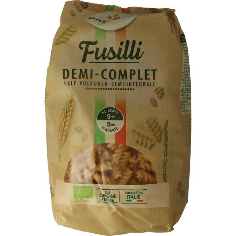 Fusilli halfvolkoren familie verpakking bioVoeding3380380094897