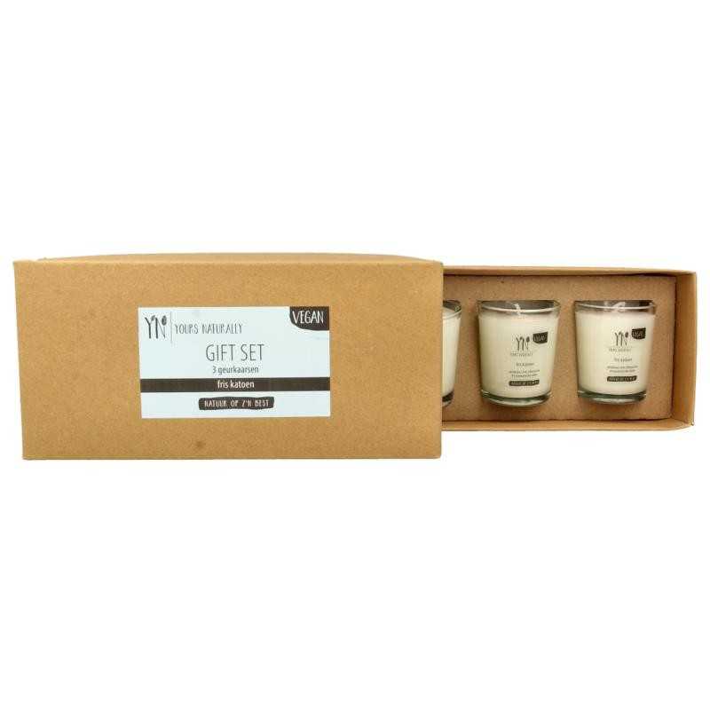 Giftset 3 votive geurkaarsen fris katoenWaren6899737700123