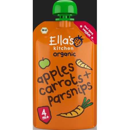 Apples carrots & parsnips 4+ maanden knijpz bioBaby/peuter voeding5060503500785