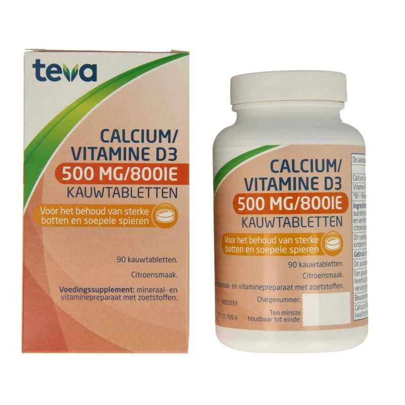 Calcium / vitamine D 500mg / 800IEOverig vitaminen/mineralen8711218987824