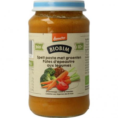 Speltpasta groente 10+ maanden demeter bioBaby/peuter voeding8713445091145