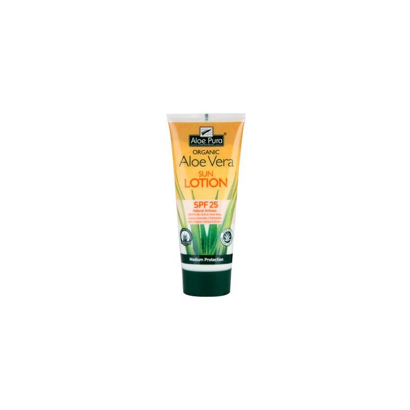 Aloe pura organic aloe vera zonnelotion SPF25In de zon5029354002725