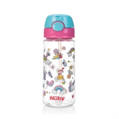 Beker zacht rietje drukknop roze 540ml 4+ jaarBaby/peuter zuigflessen en spenen5414959053706