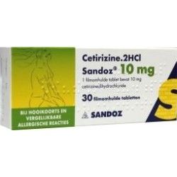 Cetirizine diHCl 10 mgHooikoorts8714632033733