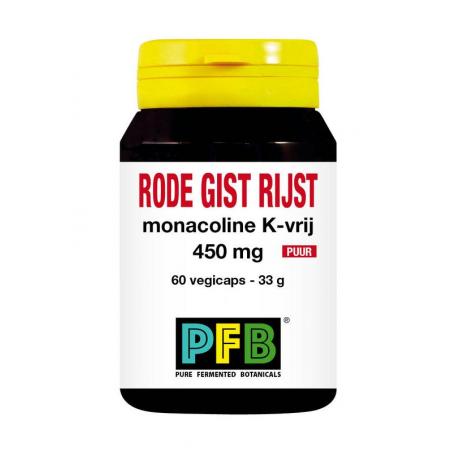 Rode gist rijst monacoline k-vrij puurOverig gezondheidsproducten8718591425844