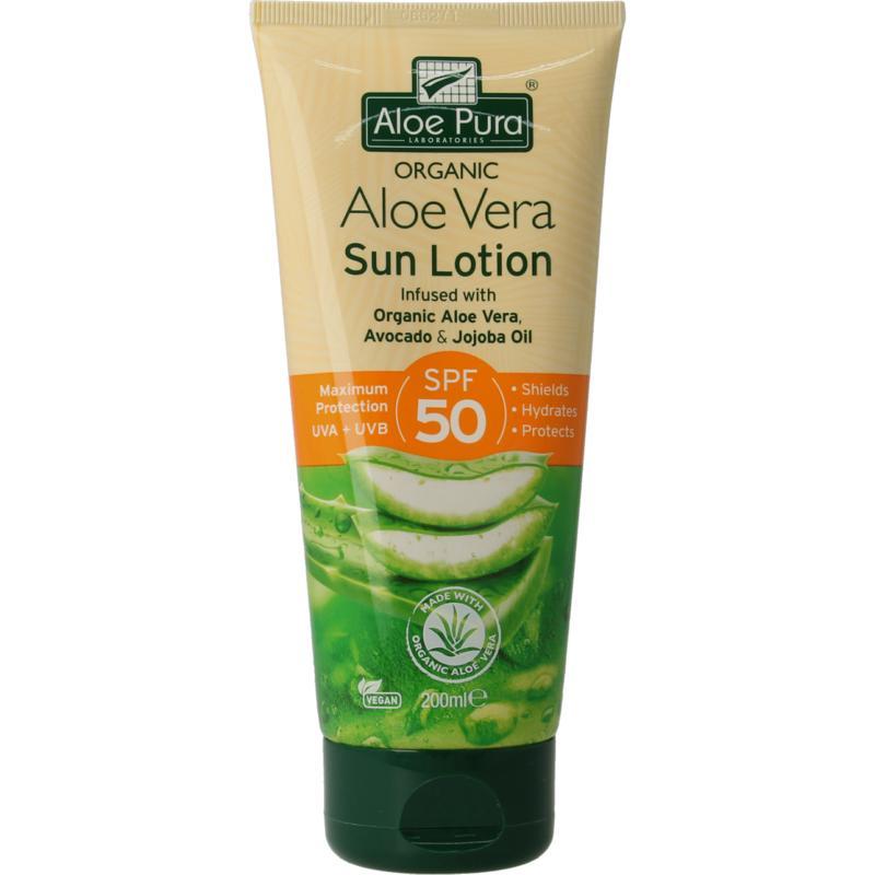 Aloe pura organic aloe vera zonnelotion SPF50Nieuw standaard5029354012120