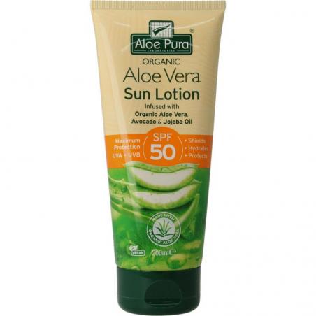 Aloe pura organic aloe vera zonnelotion SPF50Nieuw standaard5029354012120