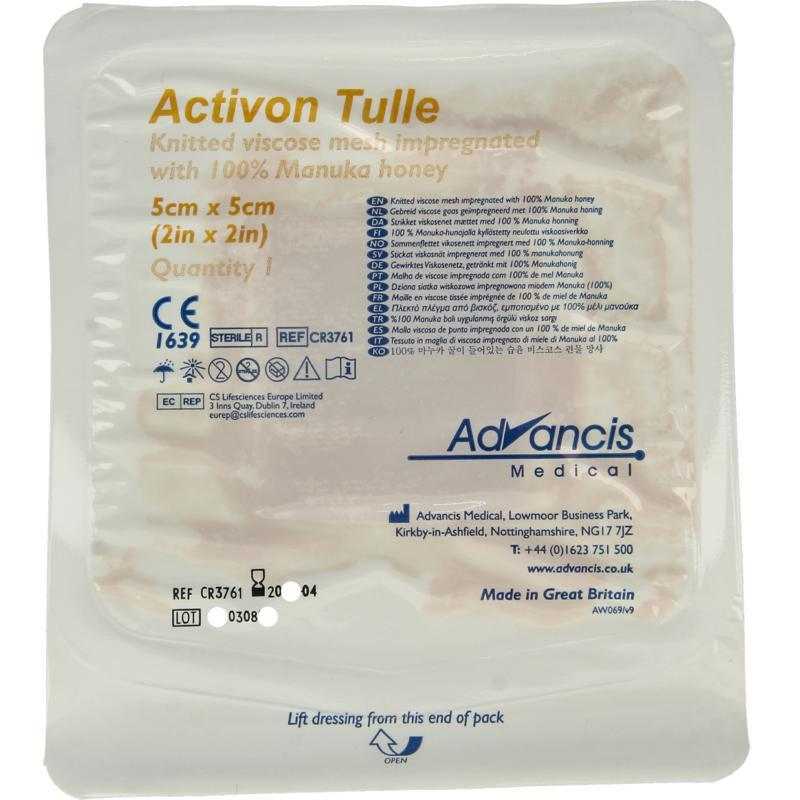 Activon manuka gaasverband 5 x 5Dieren5060031470864