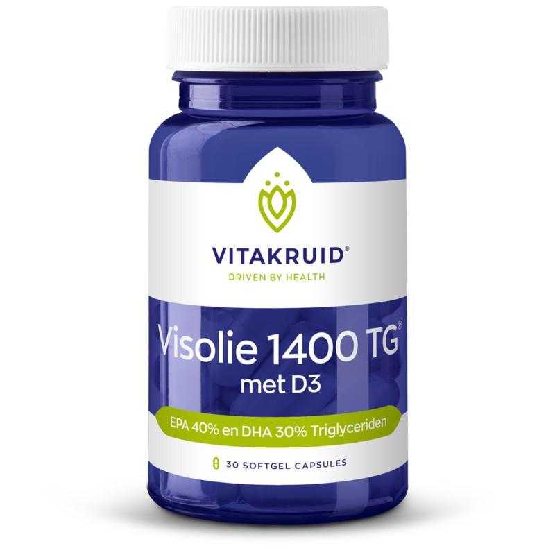 Visolie 1400 + D3 triglyceriden EPA 40% DHA 30%Nieuw standaard8717438692807