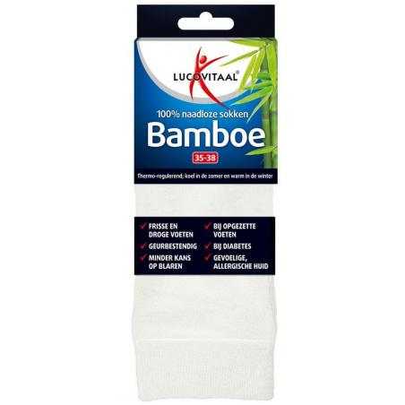 Bamboe sok lang wit maat 35-38Overig gezondheidsproducten8713713063485