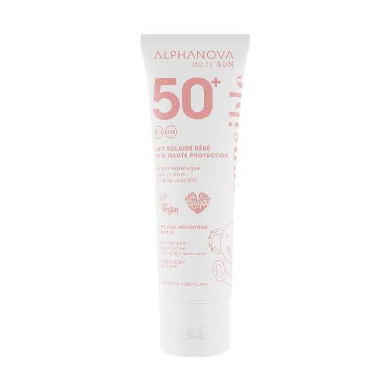 Baby sun milk sensitive bio SPF50+In de zon3760075072858