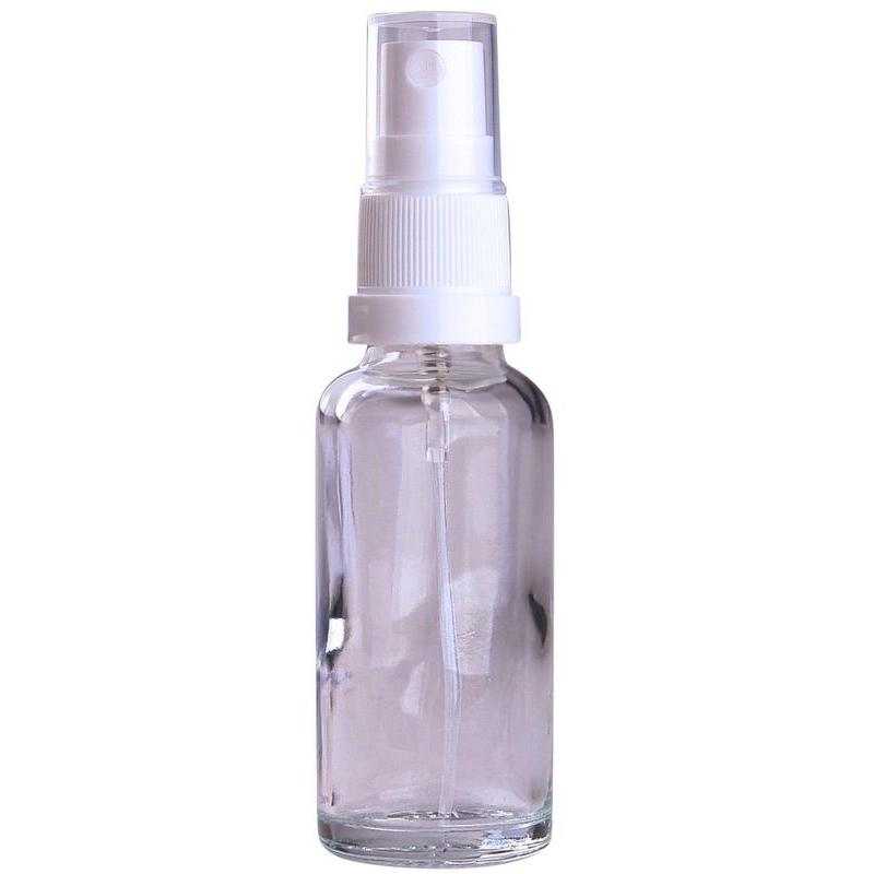 Glazen helder fles met witte verstuiver 30mlWaren6150532118187